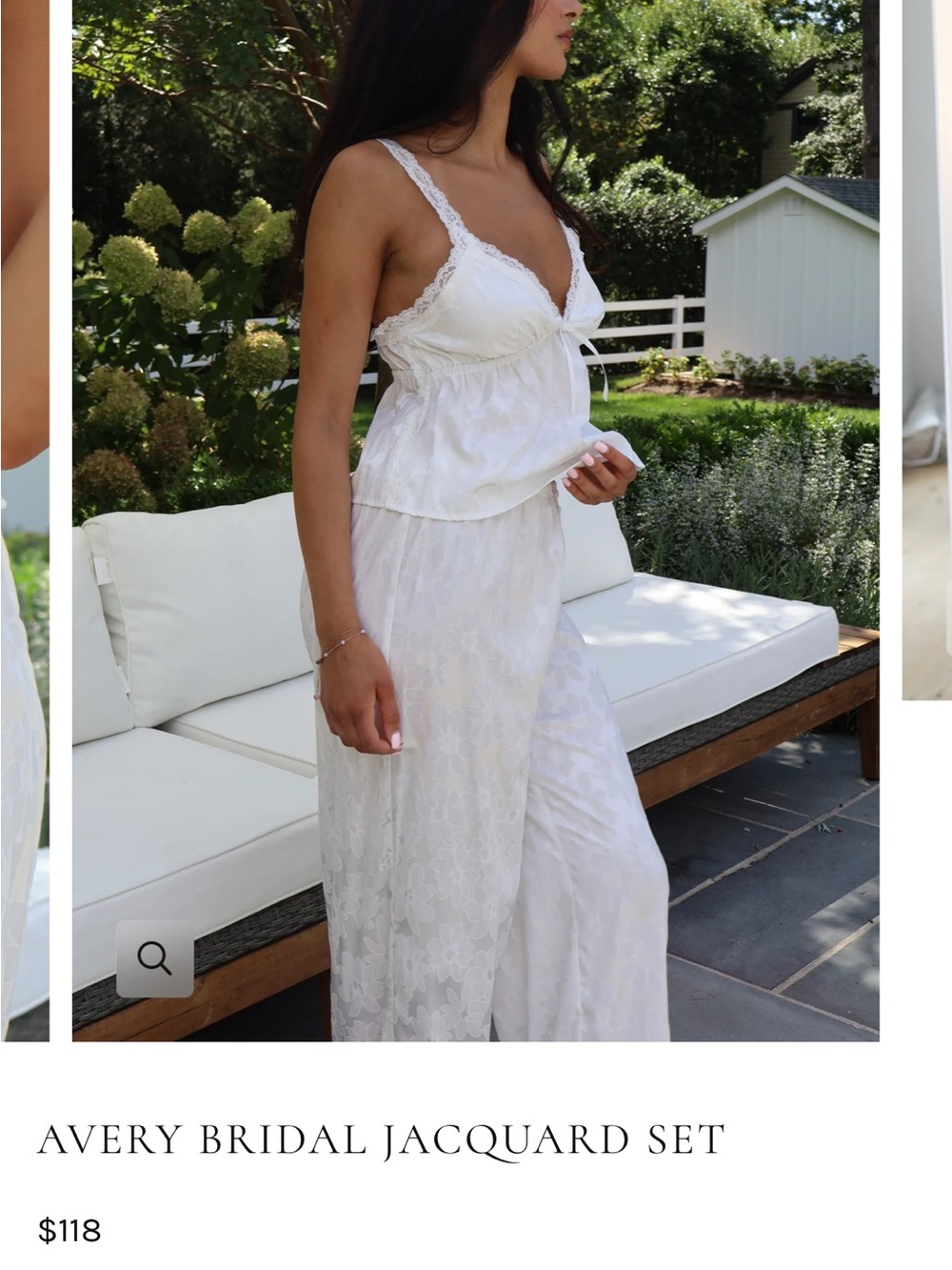Avery Bridal White Jacquard Two-Piece Set